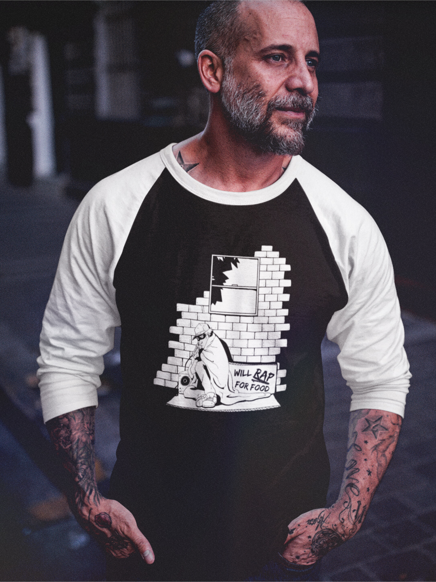 Baseball Tee | Will Rap For Food Design