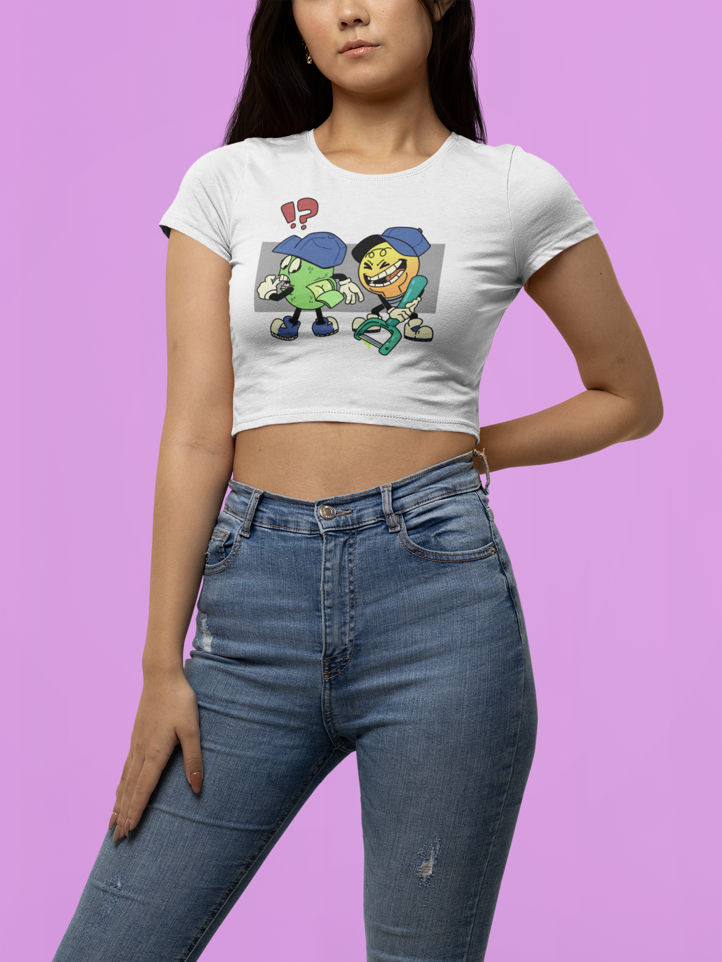Cropped Tee | Lime Peeling Design