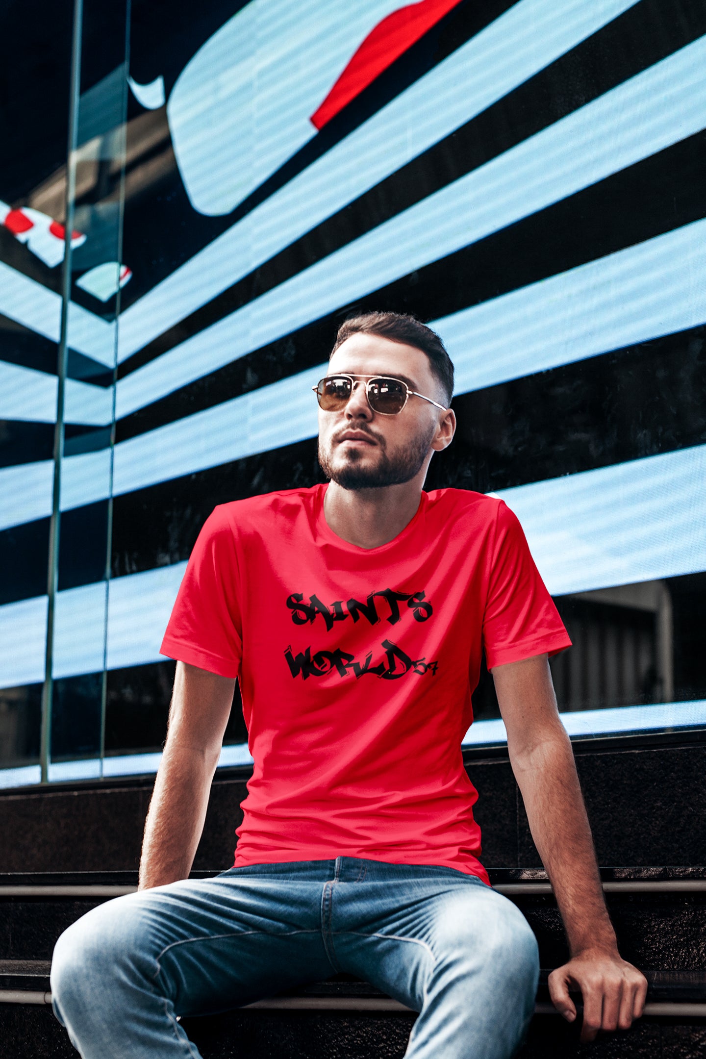 T Shirt | Saints World Logo Design